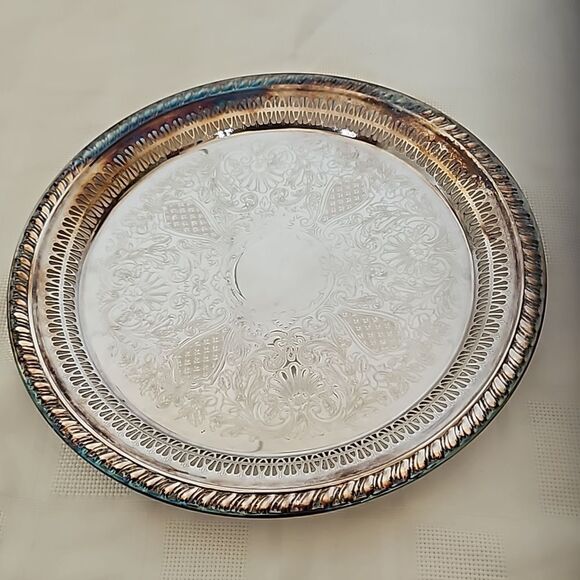 Rogers S.P.Brass Silver Serving Tray 13" - Picture 10 of 16
